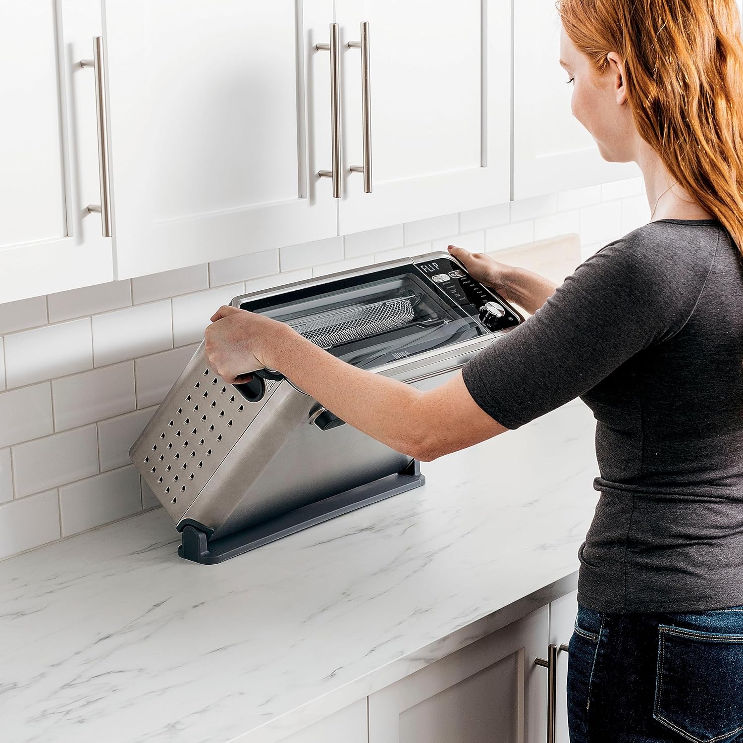 Ninja FT301 Dual Heat Air Fry Countertop 11-in-1 Convection Toaster Oven with Extended Height, XL Capacity