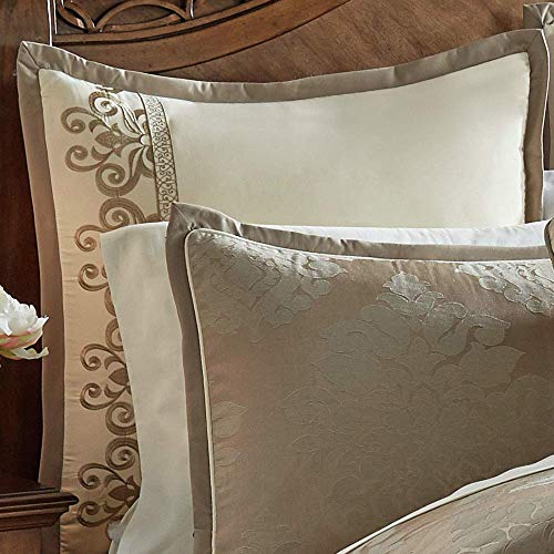Riverbrook Home 100% Polyester Comforter Set, Queen, Hillcrest - Ivory/Gold, 9 Piece Set