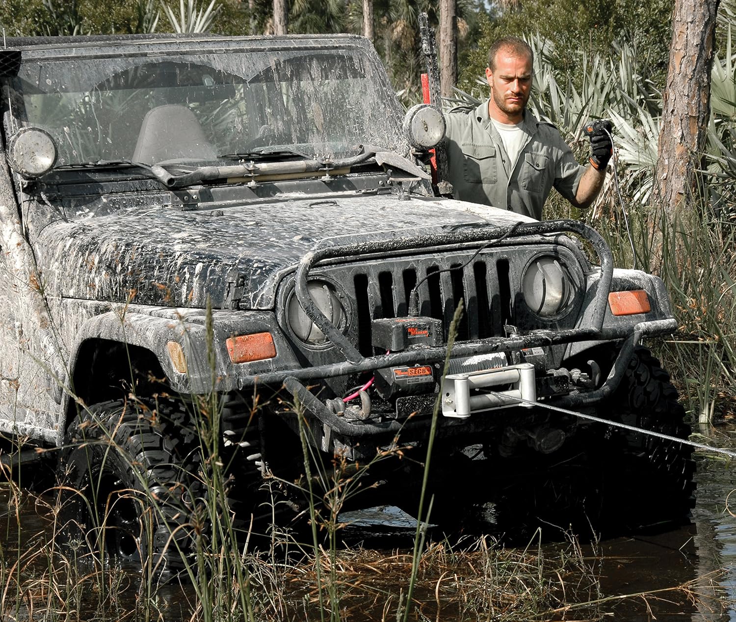 Mile Marker 77-50141W SEC8(ES) Truck/Jeep/SUV Element Sealed Electric Winch - 8,000 lb. Capacity, 1 Pack
