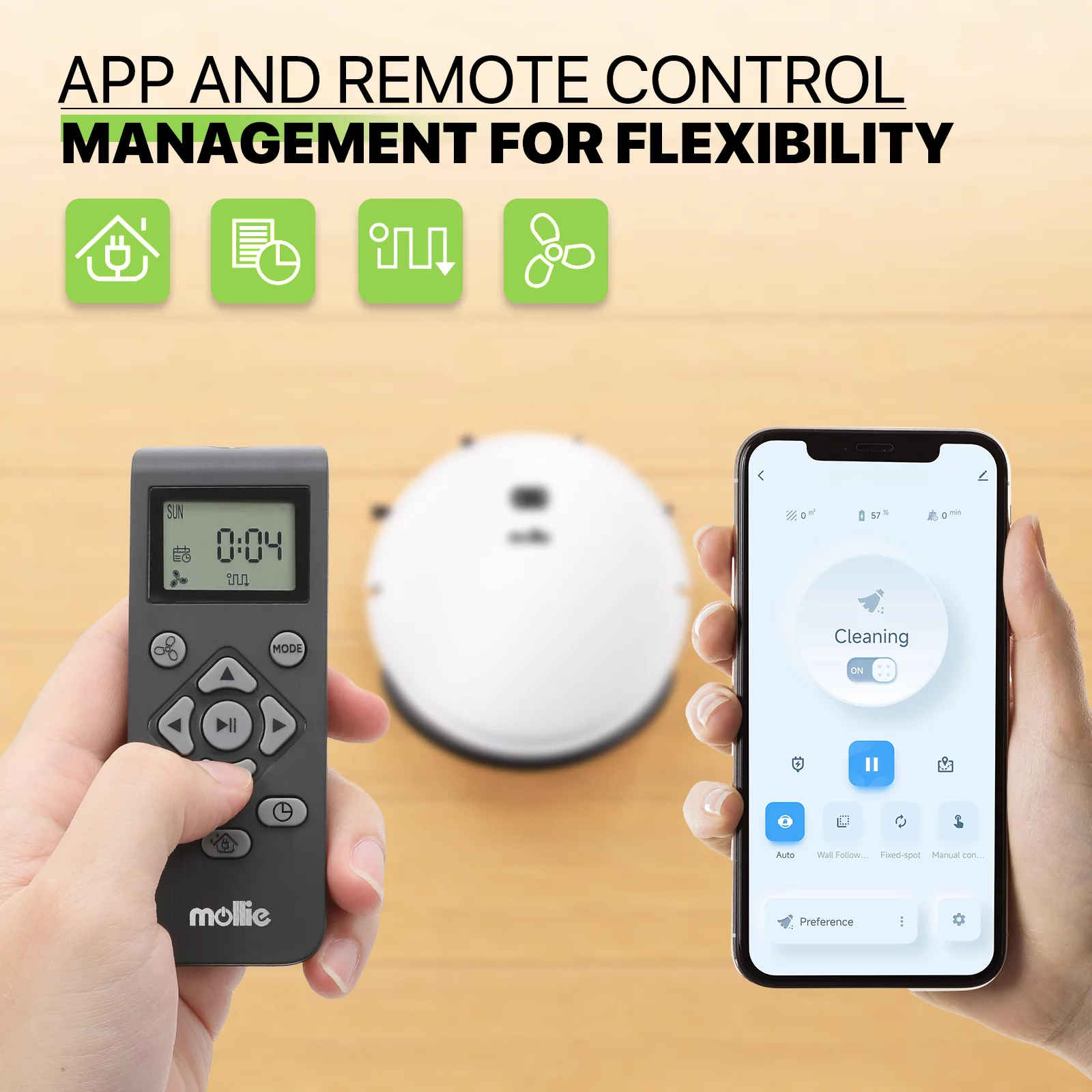 Magshion Robot Vacuum Cleaner, 2 in 1 Robot Vacuum and Mop Combo, Automatic Self-Charging Robotic Vacuum With WIFI Connection