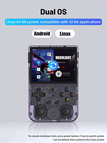 RG353V Retro Video Handheld Game Console 3.5" IPS Screen Android 11 and Linux System RK3566 64bit Game Player 64G TF Card Built-in 4450 Classic Games