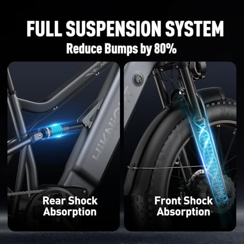 Dual Motor Electric Bike Peak 3000W, 52V 20AH Battery E Bike for Adults 26 Inch Fat Tire Mountain Electric Bicycle 38 MPH