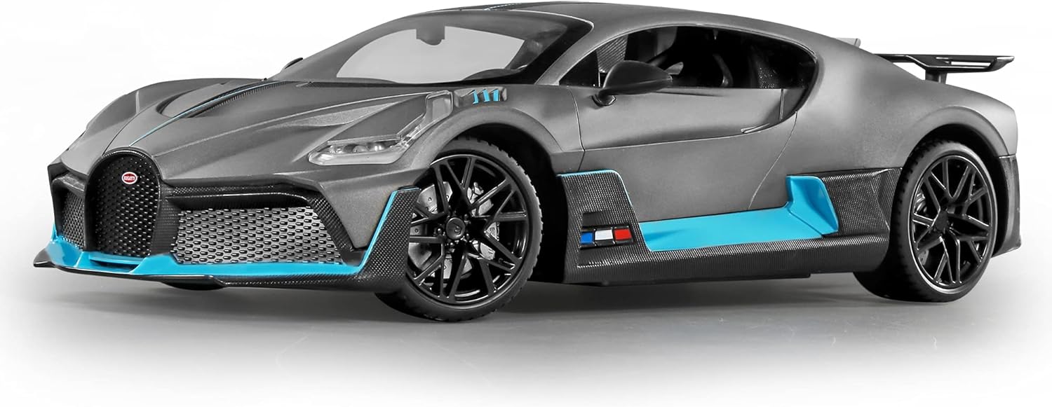 MIEBELY Bugatti Remote Control Car – 1/12 Scale RC Car for Children and Adults – Realistic Bugatti Divo Car with Lights – Detachable Steering Ring