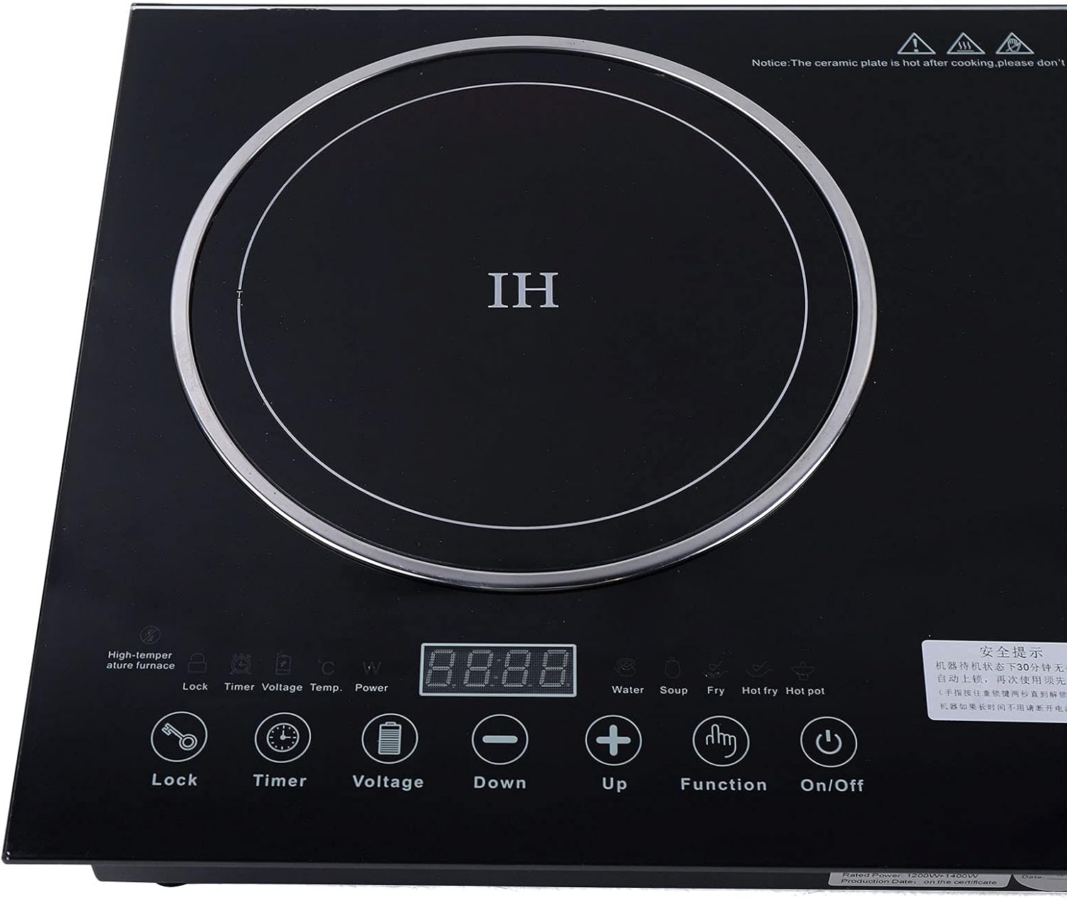 Electric Induction Ceramic Cooker,Countertop 2 Burner Cooktop Portable Cooker,2 Burners Induction Cooktop Electric Hob Cook for Camping