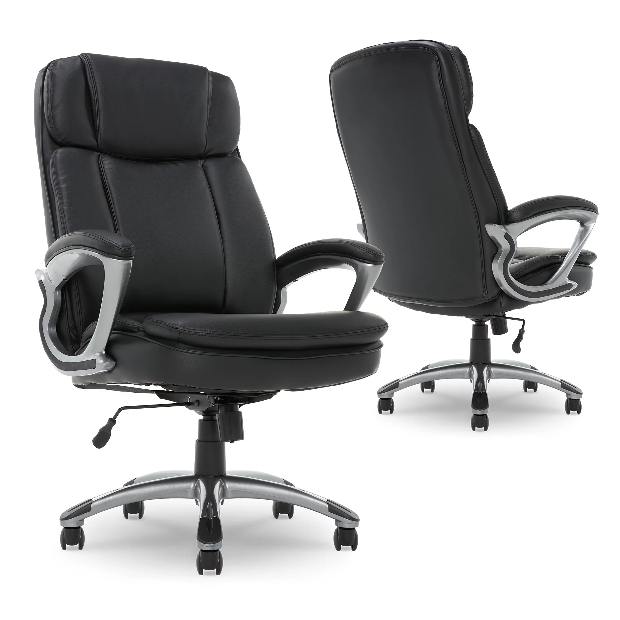 Serta Puresoft Faux Leather Big and Tall Executive Office Chair, Black