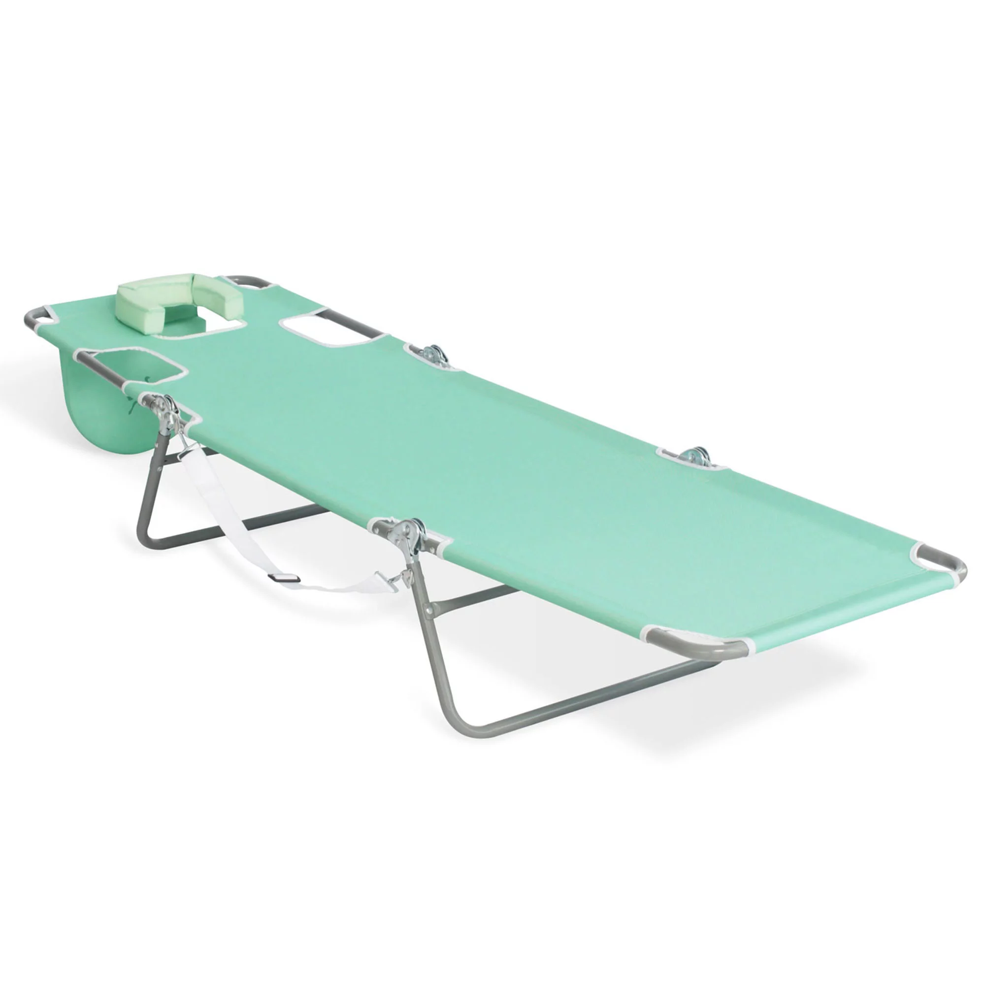 Ostrich Chaise Sunbathing Poolside Beach Chair w/Recliner Pool Chair, Teal
