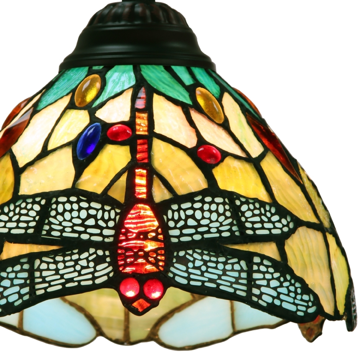 CHLOE Lighting EMPRESS Tiffany-style Dark Bronze 1 Light Mini Pendant 8" Wide