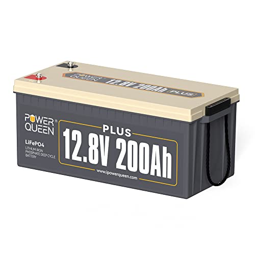 power queen LiFePO4 Lithium Battery, 12V 300Ah Deep Cycle Battery, Max.3840Wh, Built-in 200A BMS, Up to 15000 Cycles
