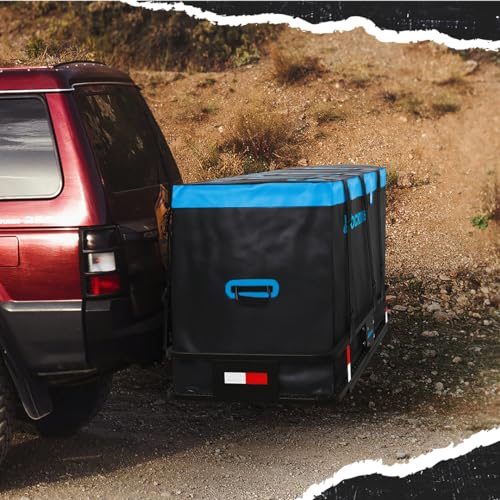 60"x24"x6" Folding Tow Hitch Cargo Carrier & 25 Cubic Ft. Waterproof Cargo Bag for Hitch Carrier Bundle