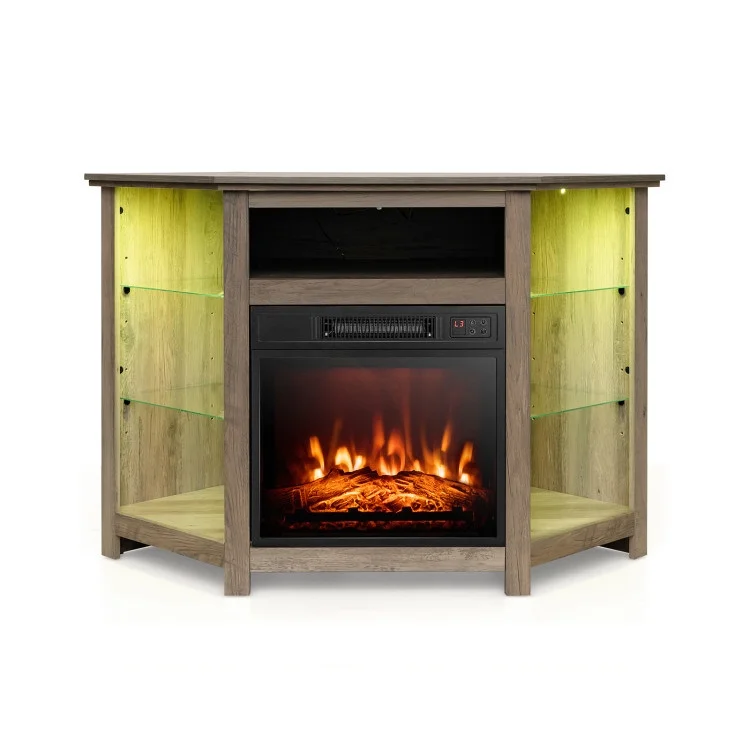 Corner TV Stand with Electric Fireplace - 67.0 | Cozy Ambiance & Efficient Heating