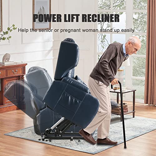 Lift Chair Recliner Power Lift Recliner Chair for Elderly Pregnant w/Massage Heat Infinite Position Electric Lift Recliner w/USB Port/Cup