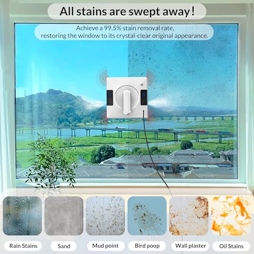 Smart Window Cleaning Robot With Dual Water Spray,3800pa Suction, Multiple Anti - Fall Protection,AI Path Planning,App & Remote Control
