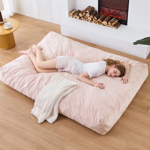 Bean Bag Chairs for Adults - Giant Bean Bag Chair Convertible Bean Bag Bed - Beanbag Chair with Micro Fiber Cover/Furniture Foam Filler