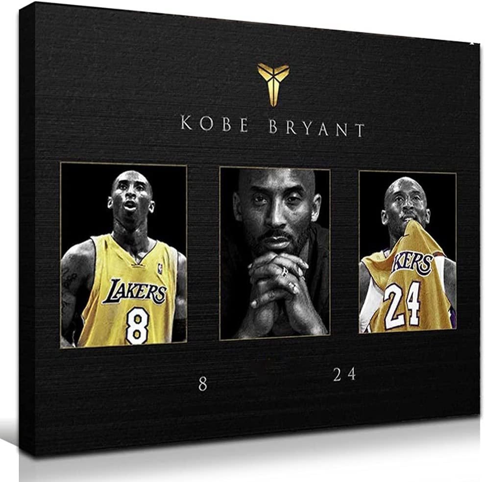 JUSTBR Canvas Wall Art Basketball Players Pictures Painting Sports Posters Artwork Home Decor for Basketball Fan Memorabilia Gifts Living Room