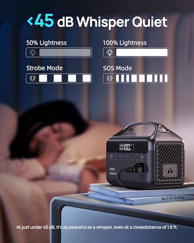 Portable Power Station, Outdoor 288Wh(90,000mAh) LiFePO4 Battery, 600W(1200W Surge) AC Outlets, 1.7H Fast Charging Solar Generator for Camping