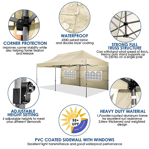 COBIZI 13x26 Pop Up Tent 13x26 Canopy with Sidewalls Heavy Duty Canopy Party Tent for Parties