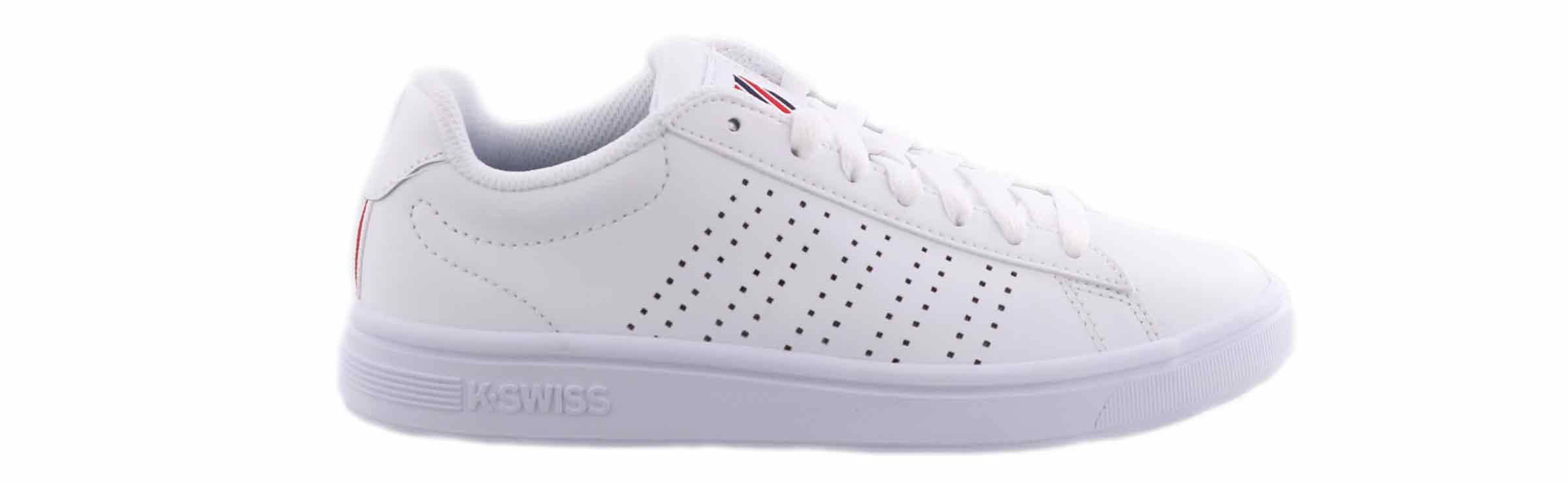 K-Swiss Court Casper Casual Shoe White in Size 6 - Curated Treasures Market