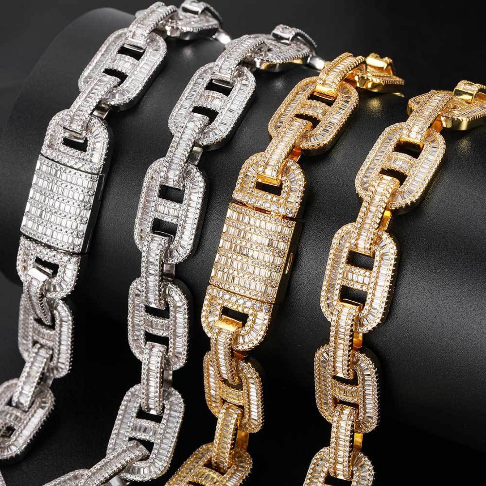 Solid Thick Miami Cuban Link Chain for Men, Width 15mm Big Iced Out Men Cuban Chains, Sparkling Hip Hop Cuban Link Necklace, 16-24 Inch