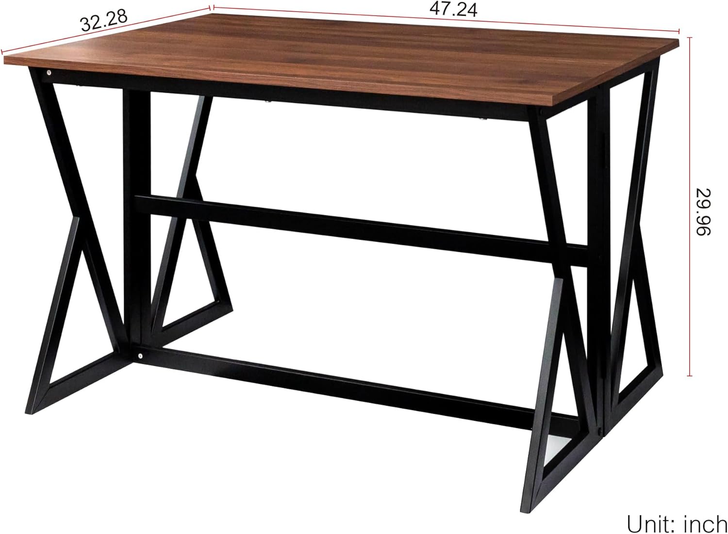 Extendable Drop Leaf High Table, Wood Folding Dining Desk for Living Room, Kitchen Farmhouse Space Saving Kitchen&Table, Walnut Brown