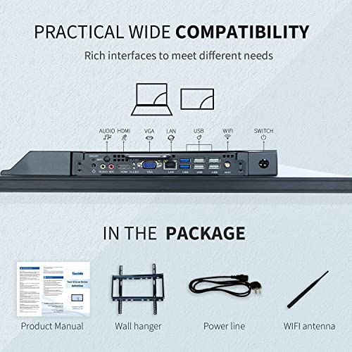 TouchWo 32 inch Interactive Touchscreen Monitor, Smart Board with 16:9 Display 1080P
