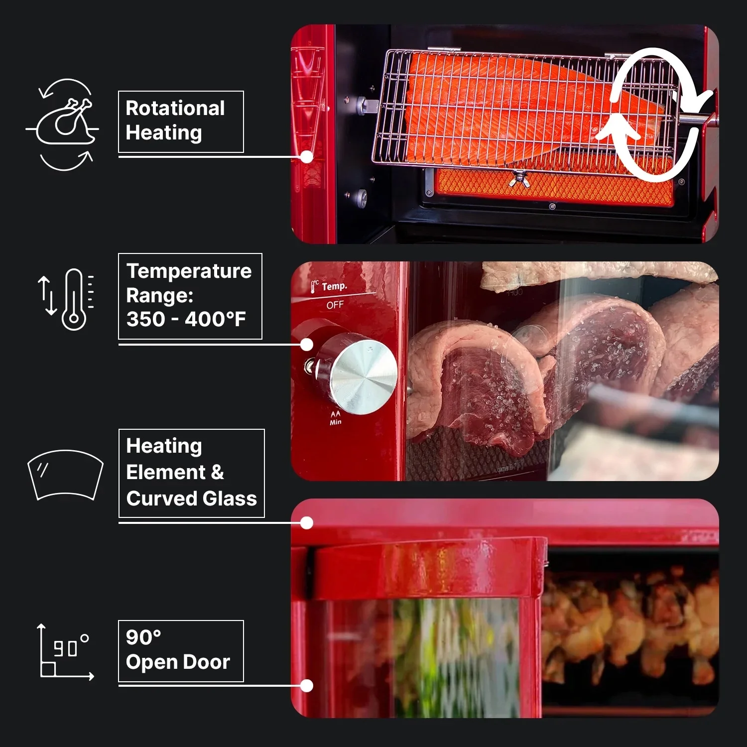 Brazilian Flame Churrasco® Rotisserie Gas Grill w/2-Skewers
