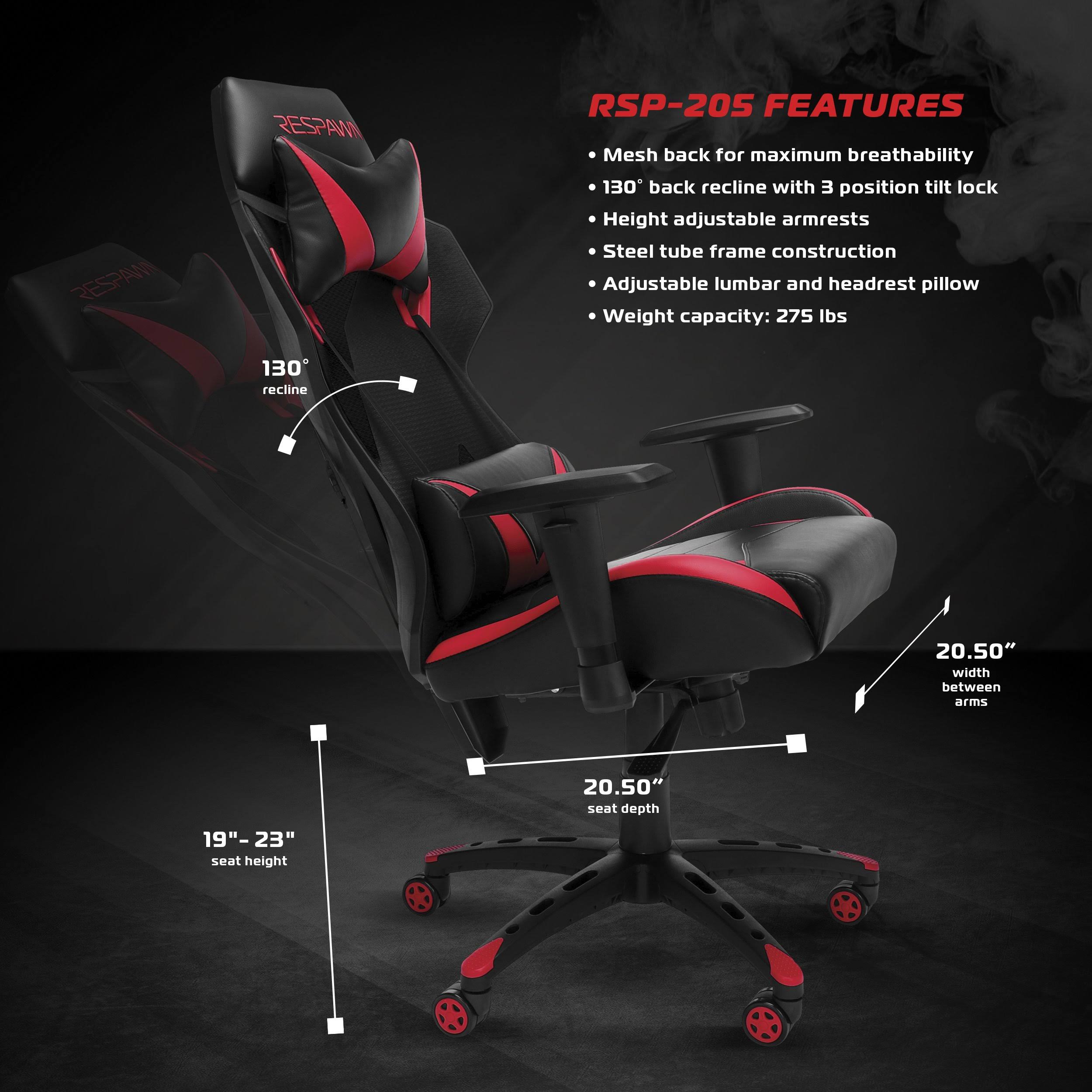Respawn Rsp-205 Mesh Back Racing Style Gaming Chair Blue