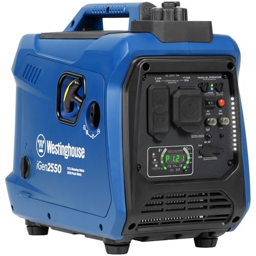 Westinghouse 2800 Peak Watt Super Quiet & Lightweight Portable Inverter Generator, Gas Powered, Parallel Capable, Long Run Time