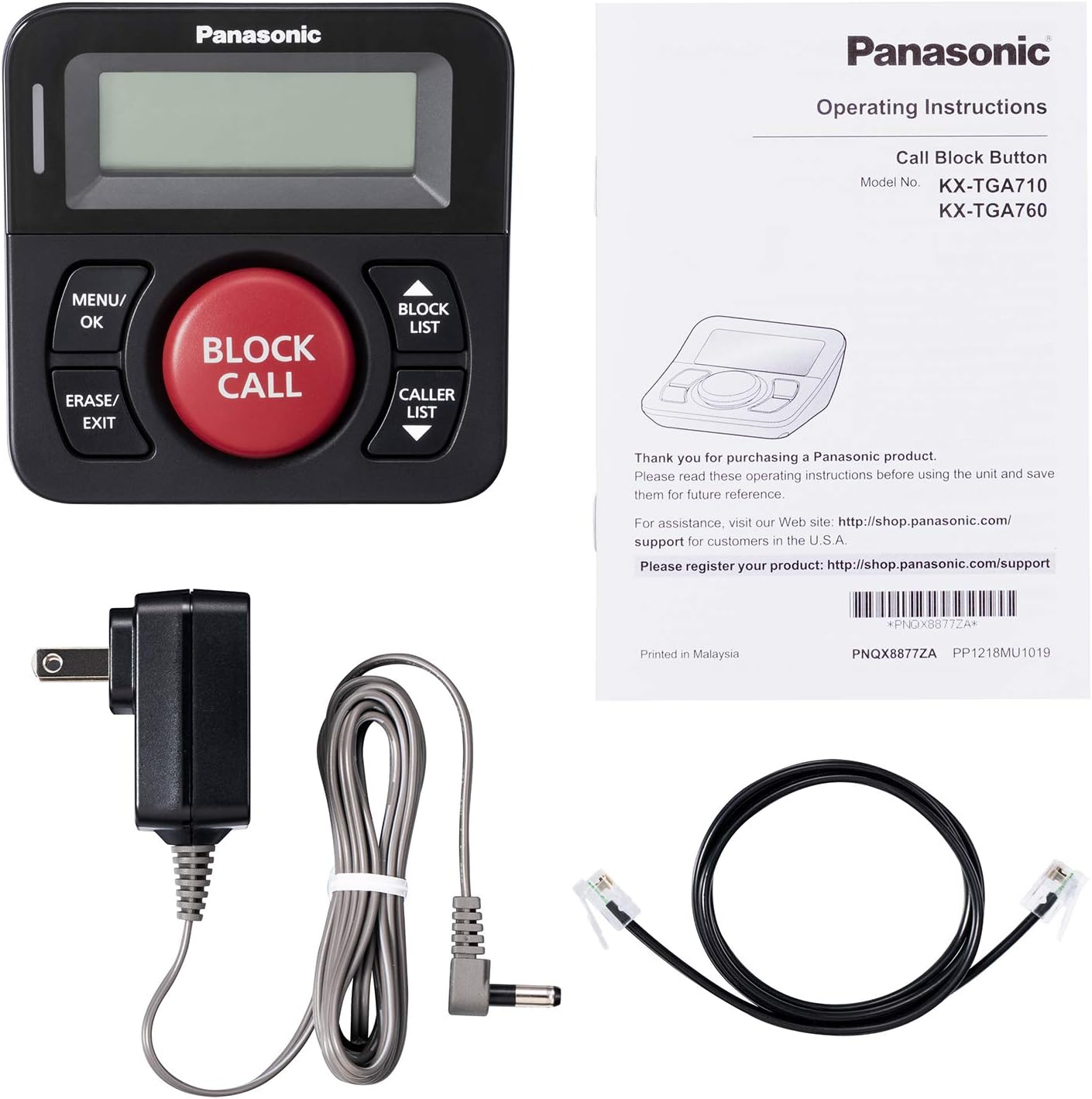 Panasonic Call Blocker for Landline Phones | Home Phone Auto Call Block KX-TGA710B