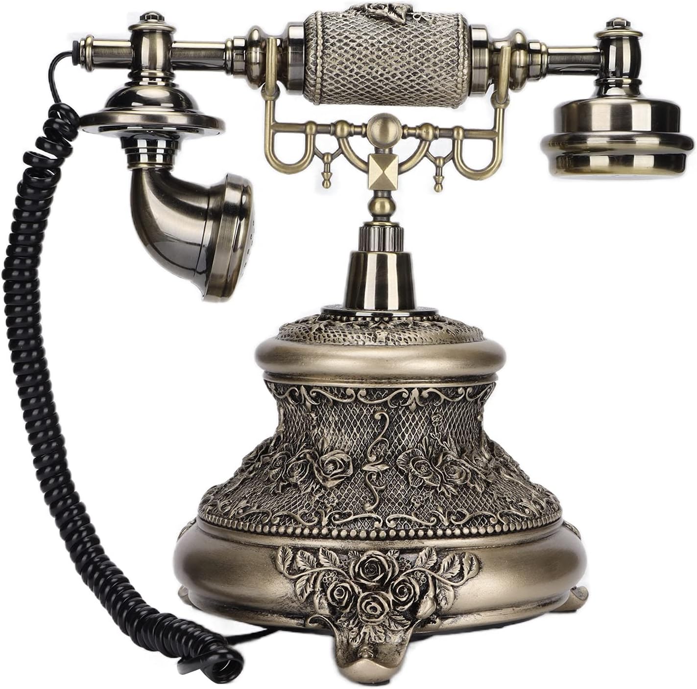 Dilwe Retro Vintage Antique Telephone Old Fashioned European Style Telephone Wired Landline Phone Caller ID Telephone for Home and Office, Dark Blue