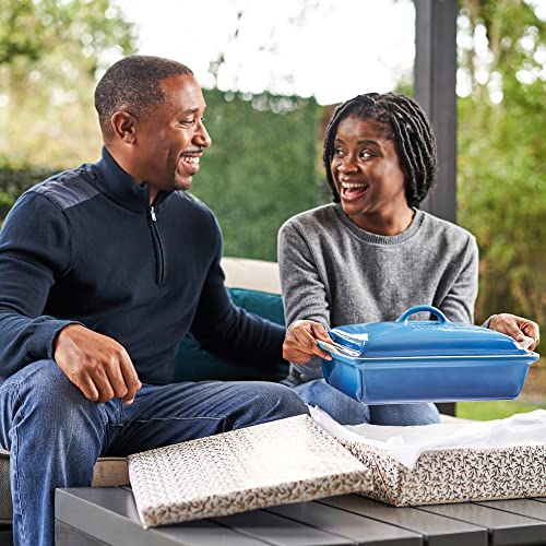 Le Creuset Stoneware Heritage Covered Rectangular Casserole, 4 qt. (12" x 9"), Cerise