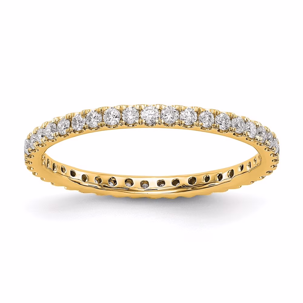Auriga 14k Yellow Gold 1/2 carat Lab Grown Diamond VS/SI D E F Size 8.5 Eternity Ring for Women