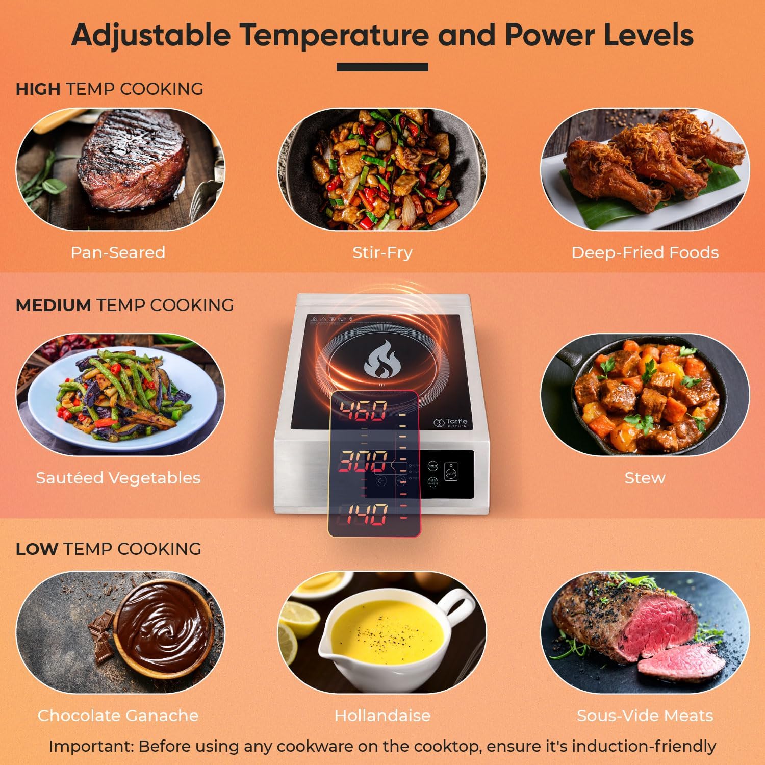 Commercial Induction Cooktop Burner - Professional 3400W 240V Induction Cooker Countertop Burners with Wider 9" Coil & 5 Cooling Fans