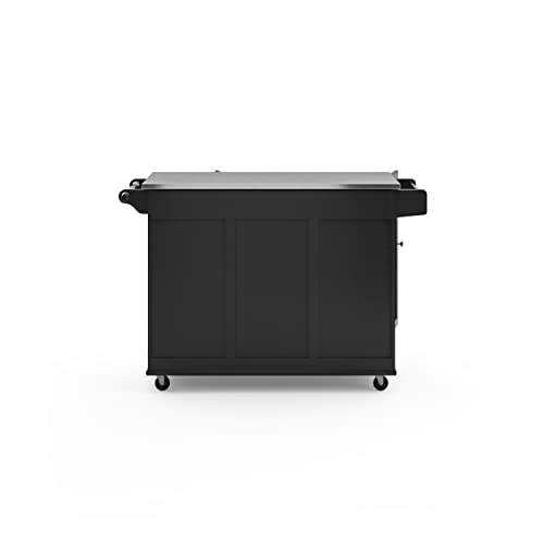 homestyles Mobile Kitchen Island Cart with Stainless Steel Top, Sage Green