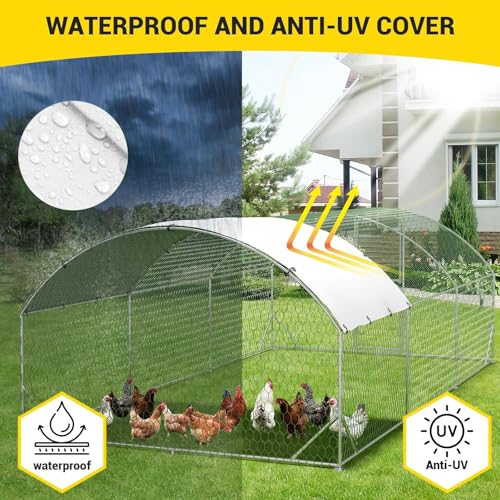 Large Metal Chicken Coop, Walk-in Poultry Cage