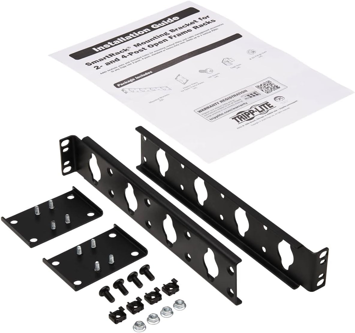 Tripp Lite Vertical 0U PDU Installation Bracket for Server Racks Enclosures, 2-Post & 4-Post Rack Compatible, Sturdy Steel Construction