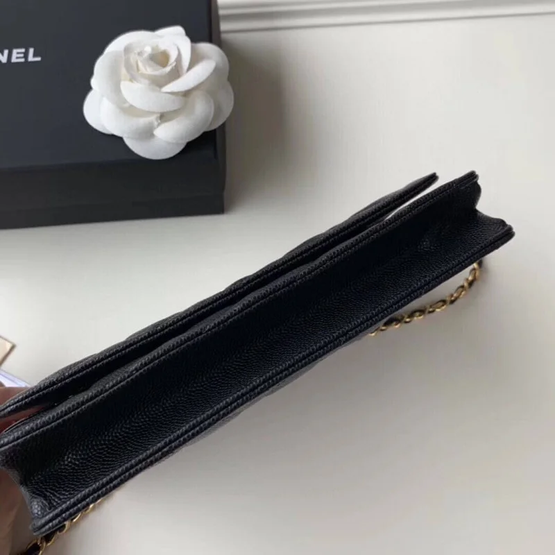 Chanel Caviar Quilted Wallet On Chain W-A33814