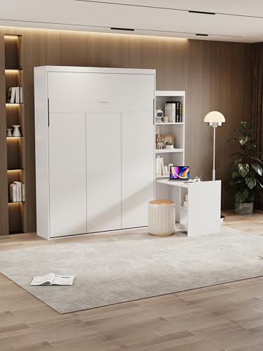 Ball & Cast Queen Size Murphy Bed Hideaway Wall Chest with Top Shelves & USB,Storage Cabinet Bed Frame w/Slat Support