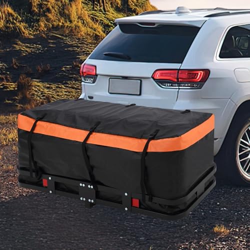 Hitch-Mounted Cargo Carrier | 60"x24"x14" Basket with 500 Lb Capacity | with Net and Straps | Fits 2-Inch Receivers | for Cars and SUVs