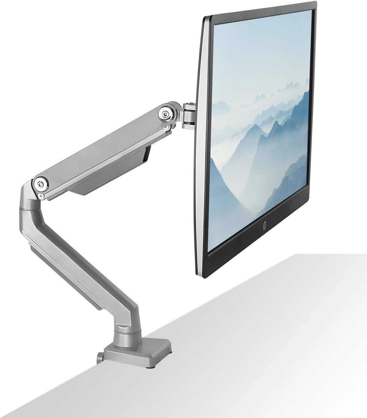 Mount-It! Single Monitor Arm Mount | Desk Stand | Full Motion Height Adjustable Articulating Mechanical Spring Arm | Fits 24 27 29 30 32 Inch VESA