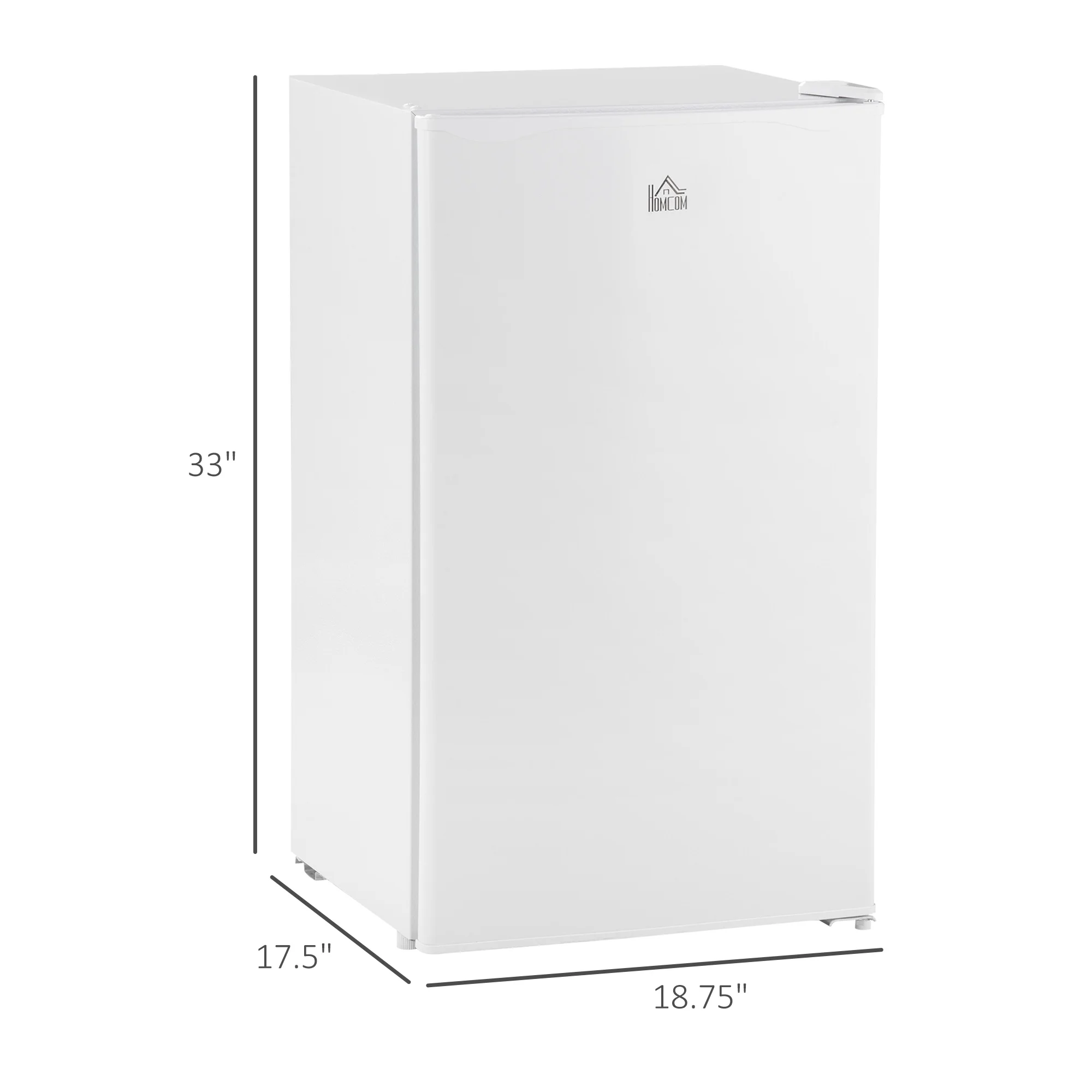 THINK 30,3.2 Cu.Ft Mini Fridge with Freezer, Single Door Compact Refrigerator with Adjustable Thermostat, Shelf and Reversible Door for Bedroom, Dorm