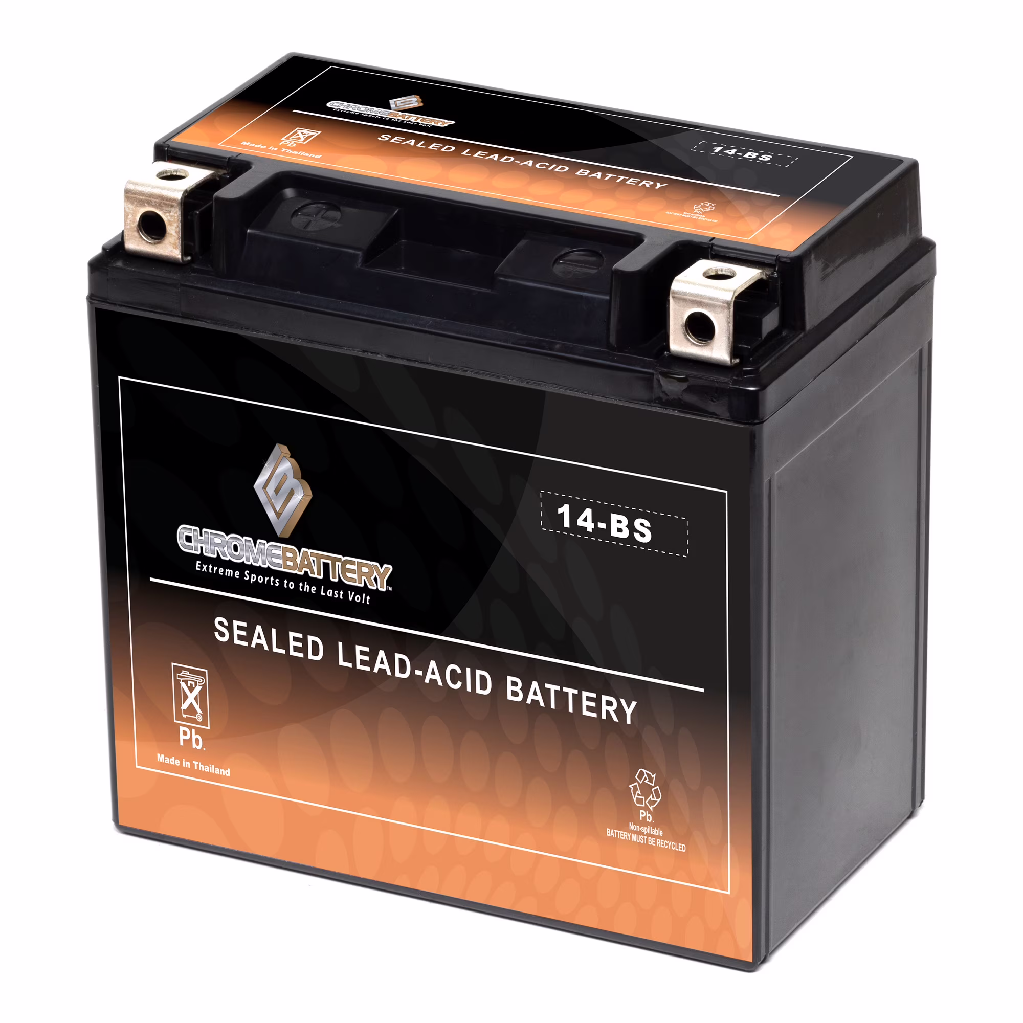 Chrome Battery YTX14-BS (14-BS 12 Volt,12 Ah, 200 CCA) Motorcycle Battery for Kawasaki 1100cc Zx1100-d Ninja Zx-11 1995