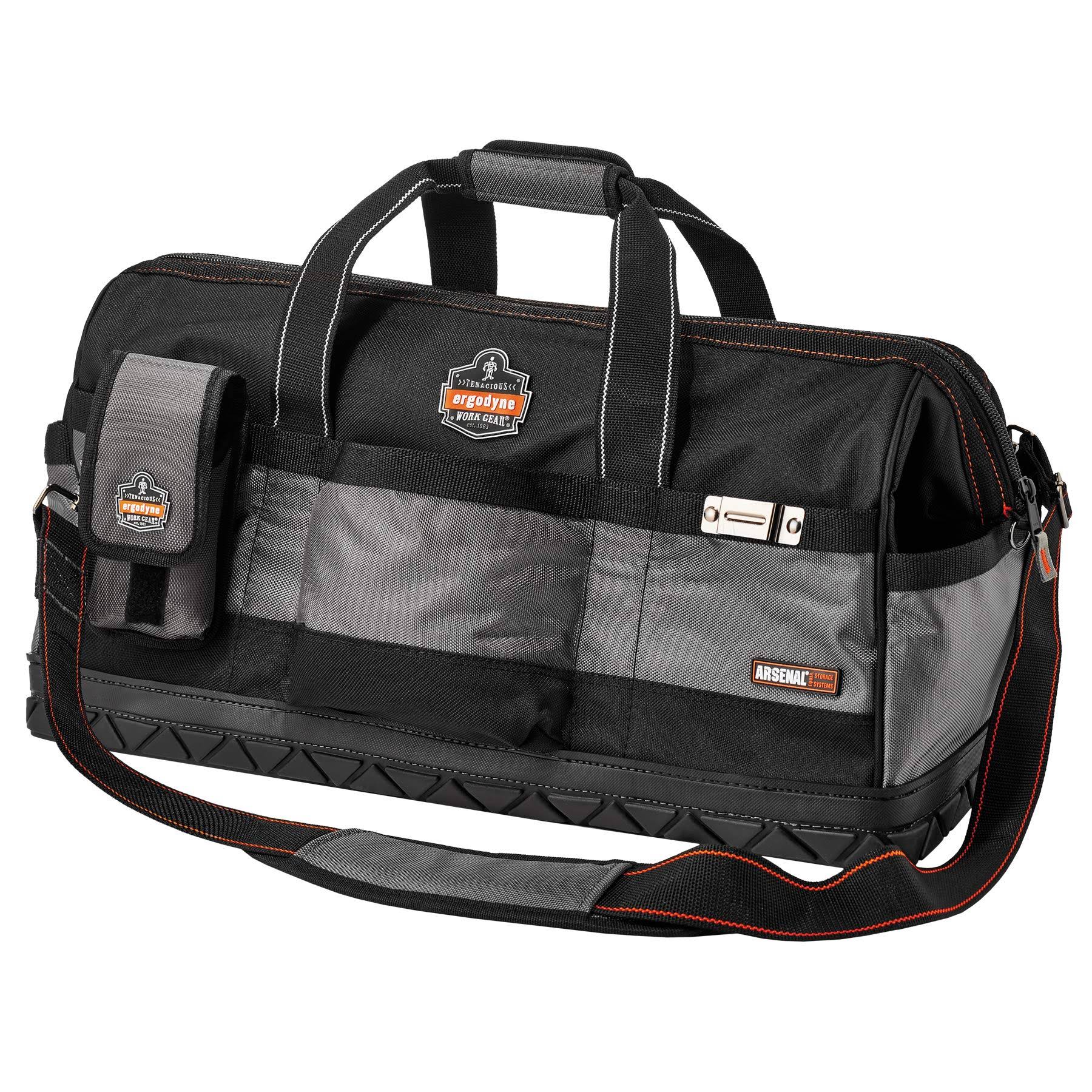 Ergodyne Arsenal 5808 Tool Bag, Long, Widemouth Opening, Rubber Base, 28-Pockets