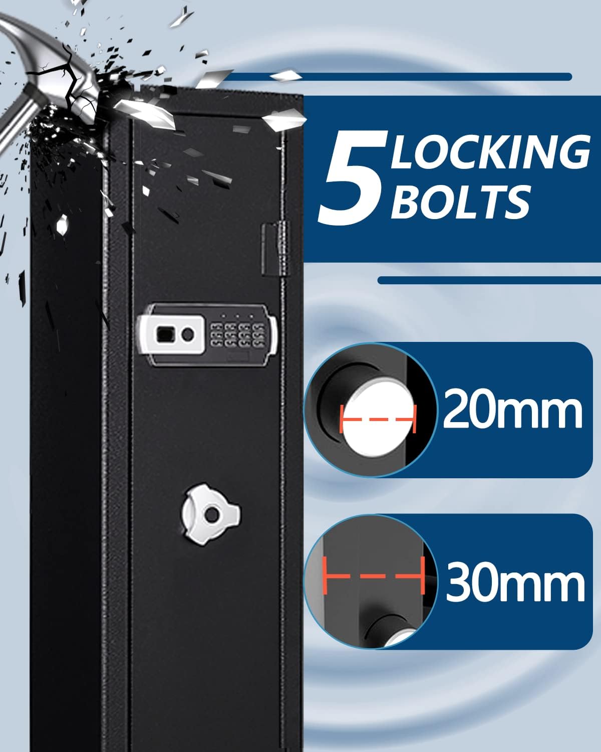5-6 Gun Rifle Safe, Gun Safes for Home Rifles and Pistols, Quick Access Long Gun Safe Shotgun Rifle Cabinet