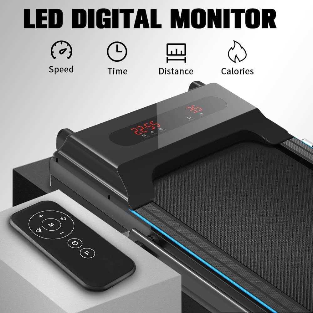 REDLIRO Under Desk Treadmill 2 in 1 Walking Pad, Portable, Folding, Electric, Motorized, Walking and Jogging Machine with Remote Control for Home