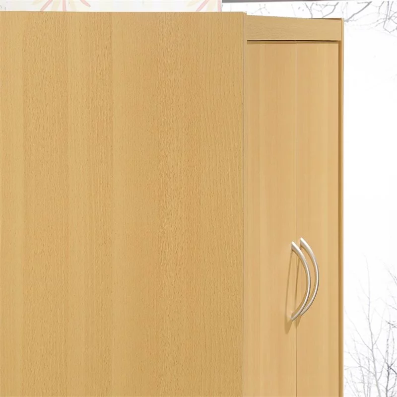 Pemberly Row 4 Door Kitchen Pantry with 4 Shelves in Beech