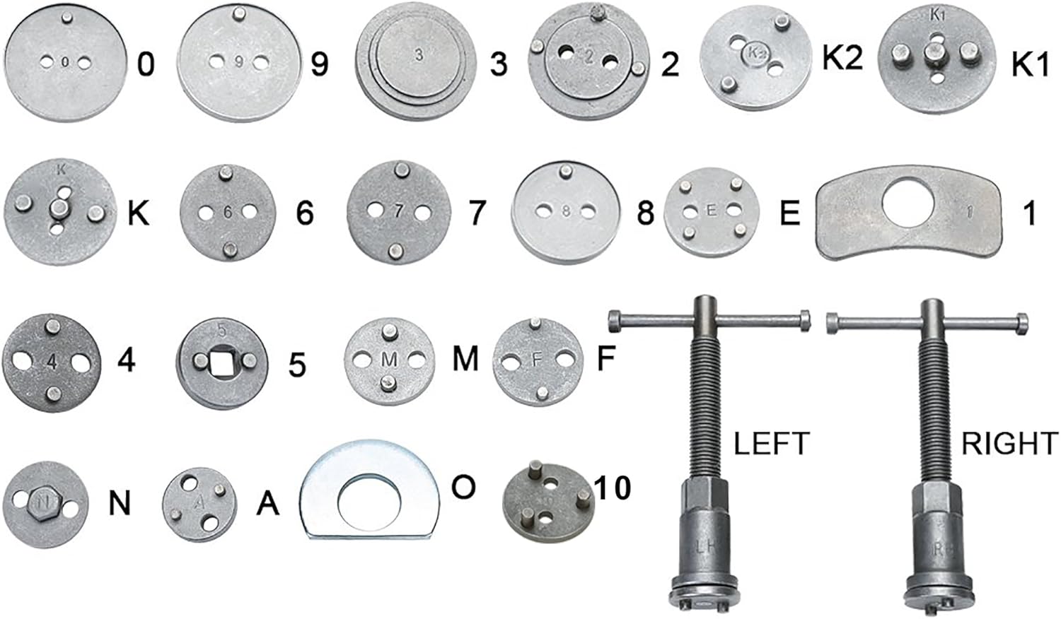 8MILELAKE Disc Brake Caliper Compressor Wind Back Tool 24pc Professional Disc Brake Caliper Tool Set