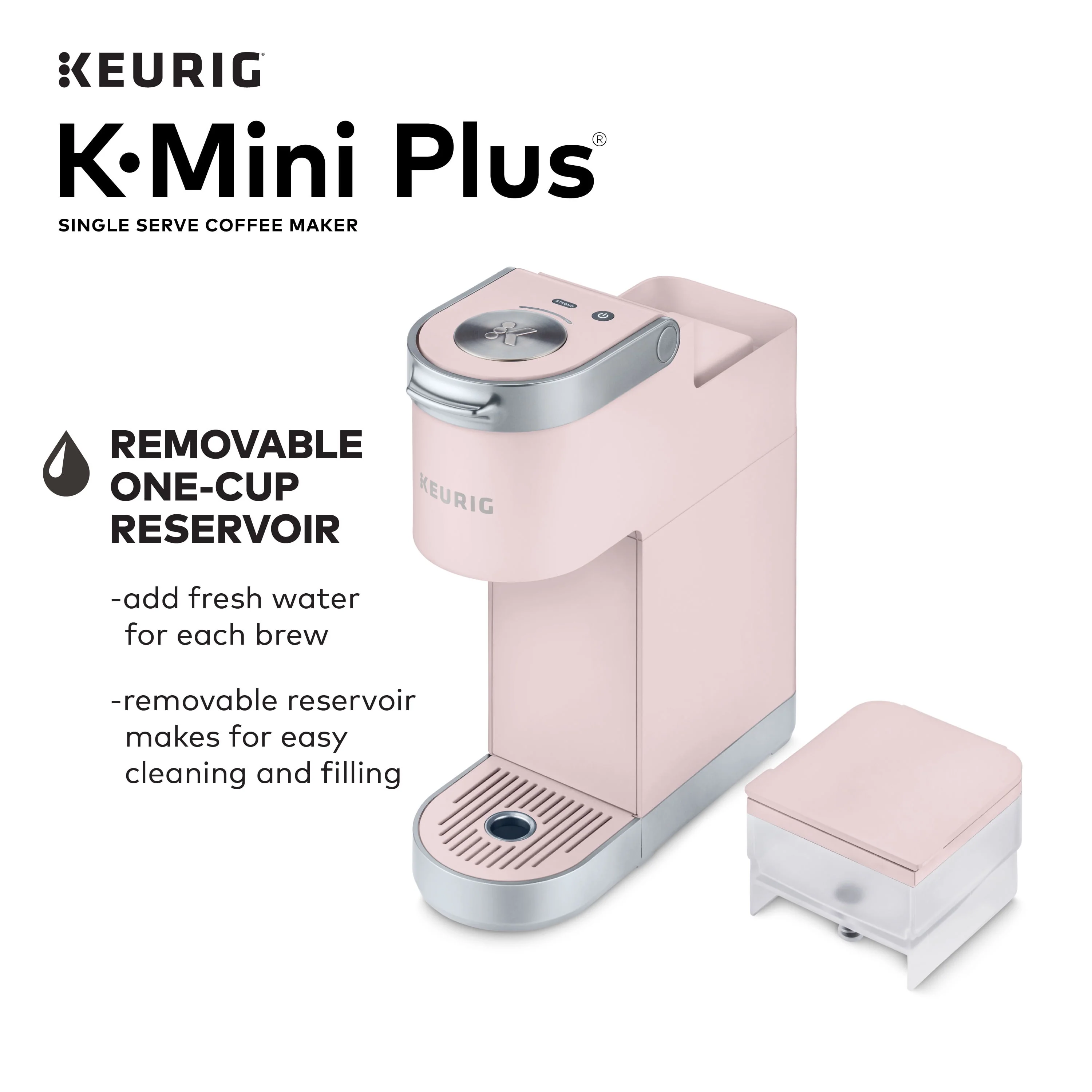 Keurig K-Mini Plus Single Serve K-Cup Pod Coffee Maker, Dusty Rose