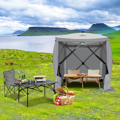 COBIZI 12x12ft Pop up Gazebo Screen Tent Screen House for Camping, Camping Outdoor Screened Gazebo, Canopy Tent