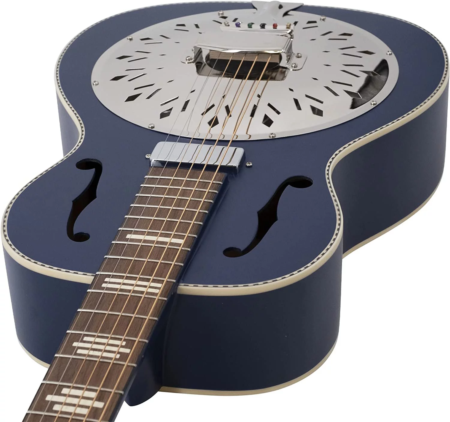 Recording King 6 String Resonator Guitar, Right, Wabash Blue RPH-R2-E-MBL - Curated Treasures Market
