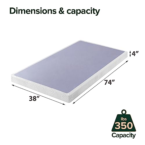 ZINUS Edgar 4 Inch Wood Box Spring, Mattress Foundation, Sturdy Wood Structure, Low Profile, Easy Assembly, King